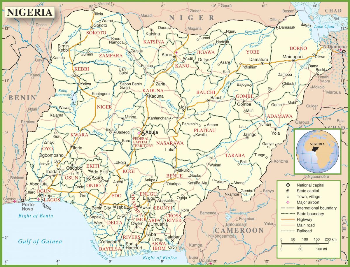 สมบูรณ์บนแผนที่ของไนจีเรีย