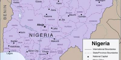 แผนที่ของกล่องแสดงรายละเอียดไนจีเรีย
