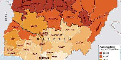 แผนที่ของไนจีเรียศาสนา