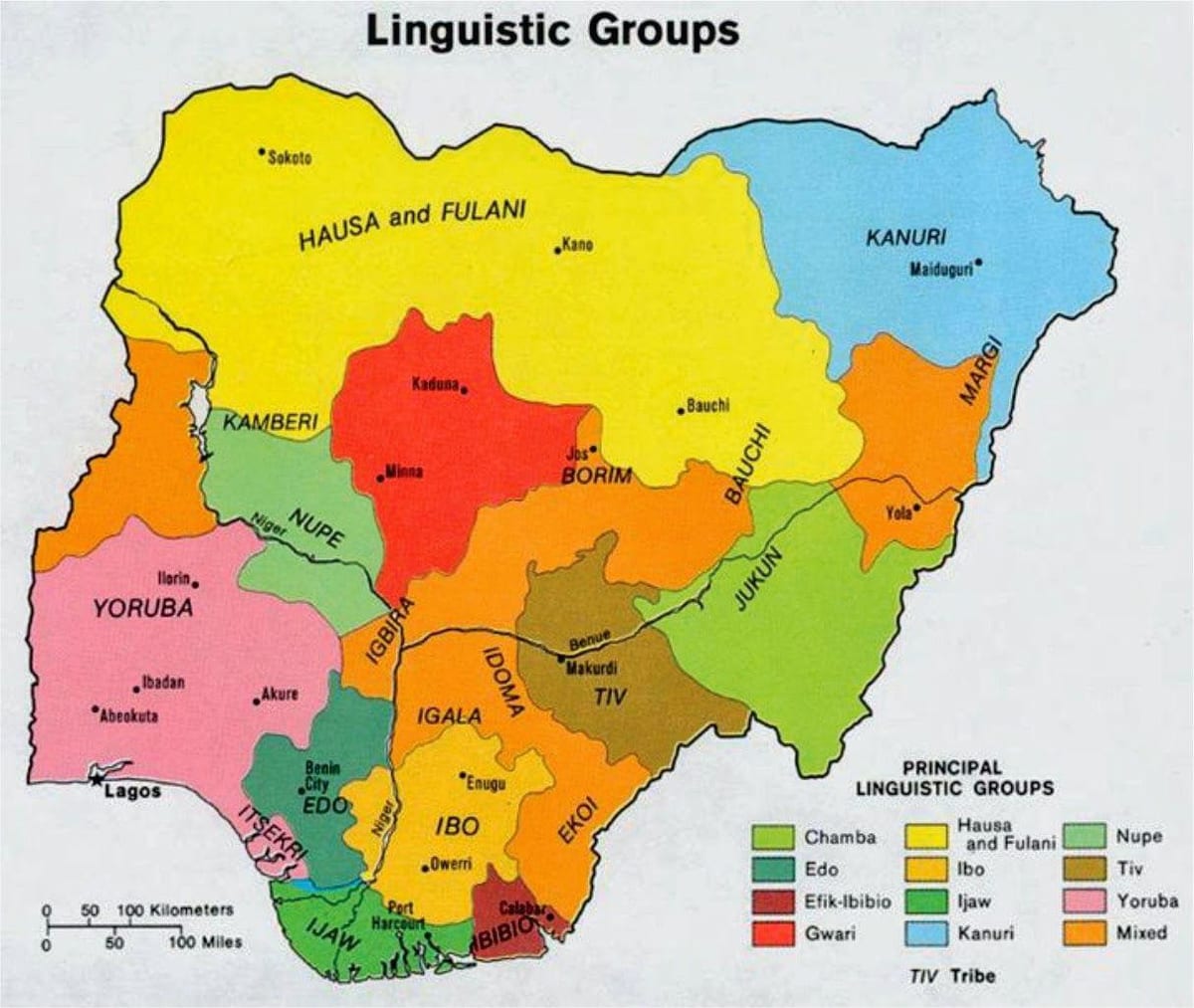 แผนที่ของ nigerian tribes