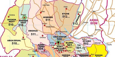 แผนที่ของริเวอร์สของรัฐไนจีเรีย