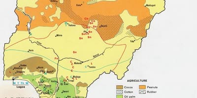 แผนที่ของ agricultural ไนจีเรีย